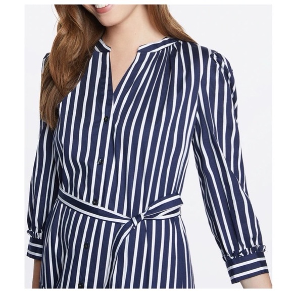Draper James Loretta Navy and White Striped Cotton Dress - Picture 2 of 12